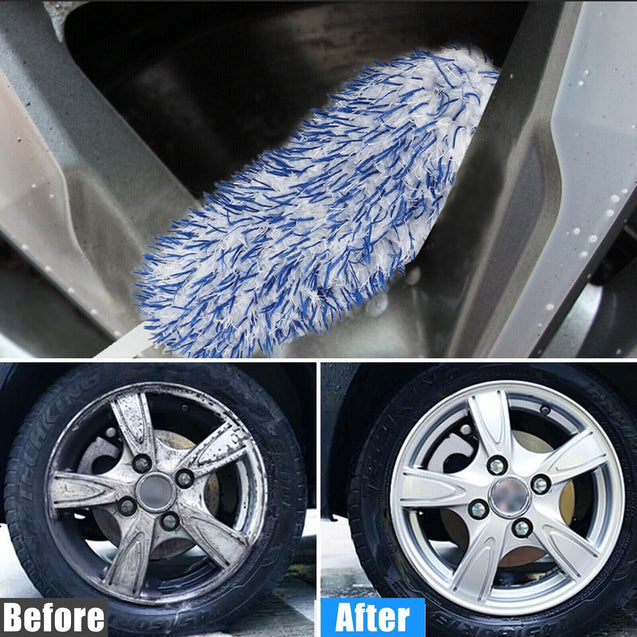 17" Car Wheel Brush Rims Tire Seat Engine Wash Cleaning Kit Auto Detailing Tool