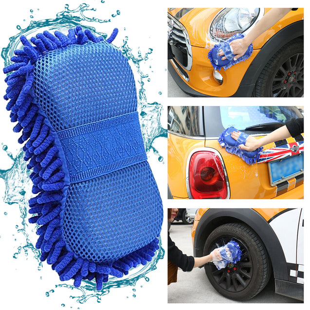 Car Auto Hand Wash Towel Microfiber Washing Gloves Coral Sponge Cleaning Tool