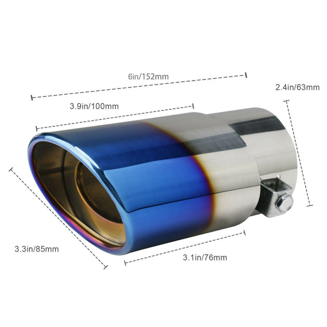 Car Exhaust Pipe Tip Rear Tail Throat Muffler Stainless Steel Round Accessories