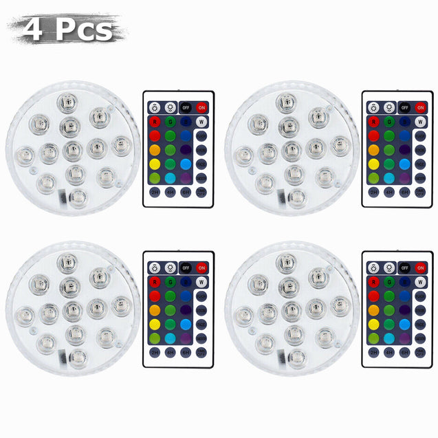 Waterproof Underwater Led Lights w/Remote for Swimming Pool Fountain Hot tube