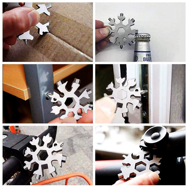 1/3pcs 18-in-1 Snowflake Multi-Tool Carbon Steel Multitool Screwdriver Opener