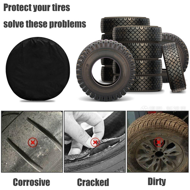 Waterproof Tire Covers Set Of 4 Wheel & Tyre RV Trailer Camper Sun Protector 32"