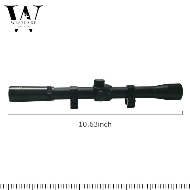 4X20 Scope w/ Ring Mounts Rapid Range Hunting Tactical Rifle Crossbow Air Gun