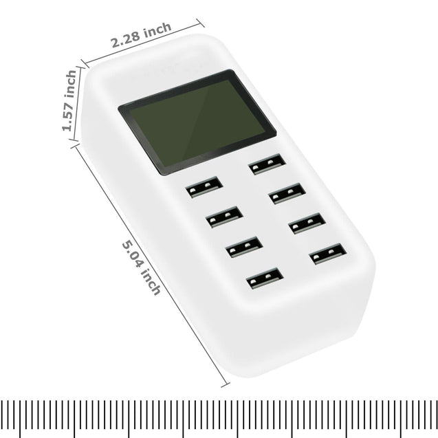 8-Port Smart Multi USB AC Wall Charger Hub Smart Fast Wall Charging Station LCD