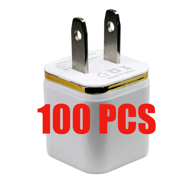 100x USB Wall Charger AC Power Adapter US Outlet For iPhone 5 6 7 8 X 11 12 13