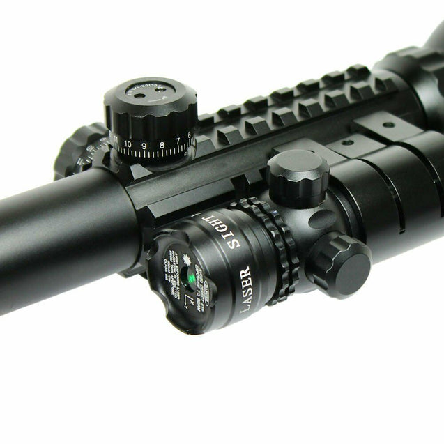 3-9X40 Rifle Scope illuminated Mil Dot Reticle With Green Laser Sight
