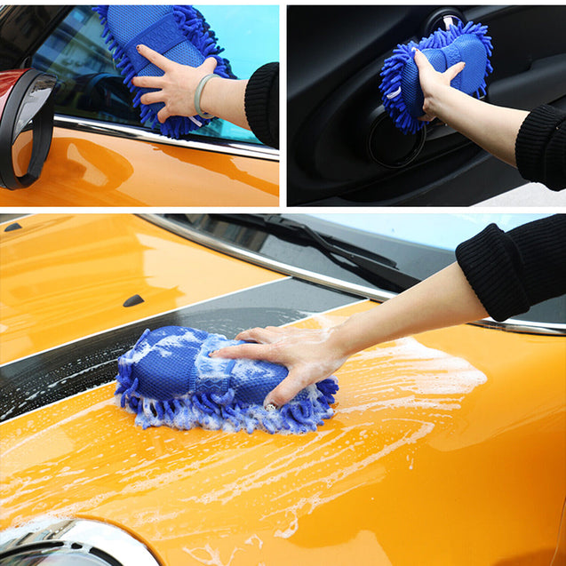 Car Auto Hand Wash Towel Microfiber Washing Gloves Coral Sponge Cleaning Tool