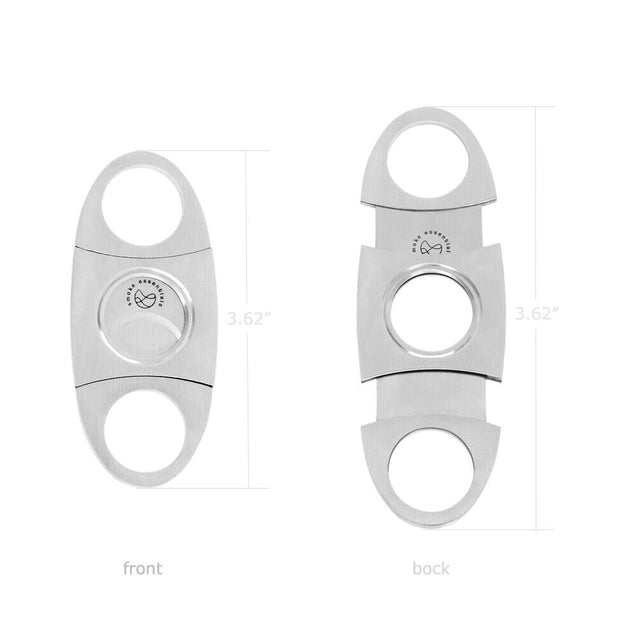 2 PCS Stainless Steel Pocket Ci-gar Cutter Knife Scissors Double Blades Silver 