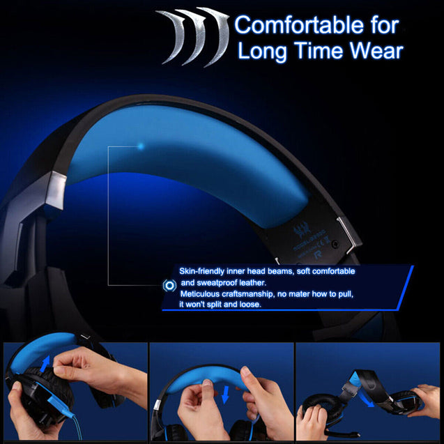 3.5mm Gaming Headset MIC LED Headphones Surround for PS4 Xbox One X 360 E PC