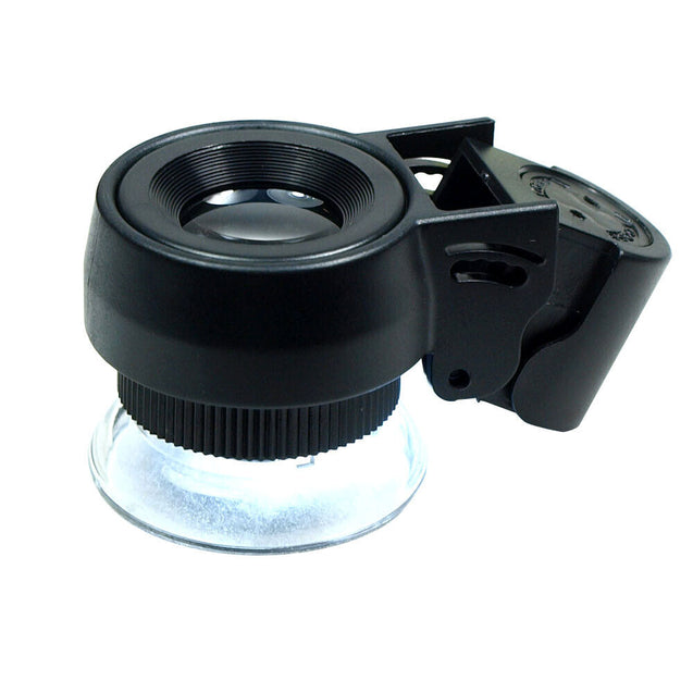 Mini 45X  Lighted Jewelers Loupe / Magnifier with LED & Fluorescence Lights