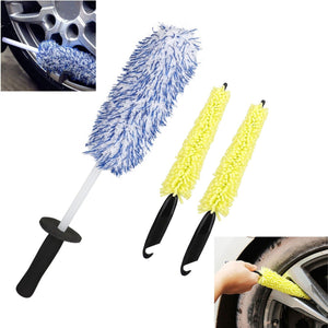 3 PCS Car Wheel Cleaning Kit Auto Detailing Wash Cleaning Brush Tire Rums Scrub