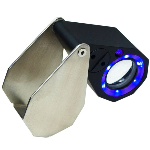 30X Magnification 21mm Triplet Jewelers Loupe with LED - UV Dual illumination