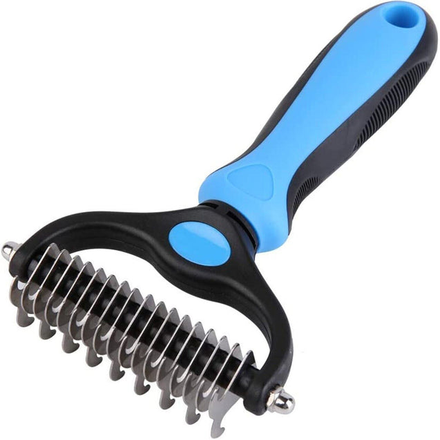 Pet Grooming Tool - 2 Sided Shedding Comb Brush Undercoat Rake for Cats & Dogs