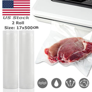 2 Rolls 7"X196" Vacuum Sealer Bags Food Seal Bag For Kitchen Universal Sealer