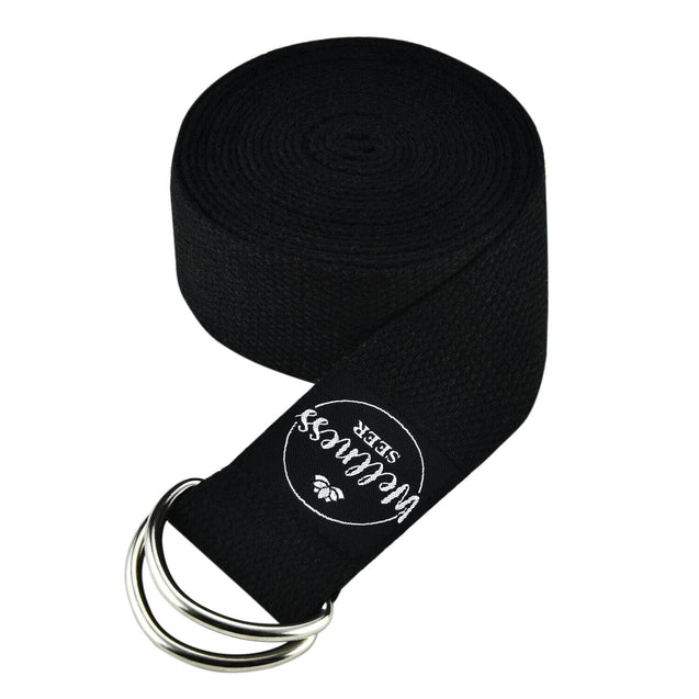 Yoga Stretch Strap Adjustable D-Ring Buckle Belt Gym Waist Leg Fit 8.5ft Cotton