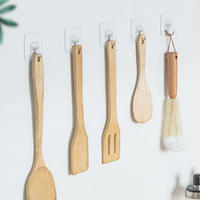 20-40PCS Adhesive Sticky Hooks Heavy Duty Wall Seamless Hook Hangers Transparent
