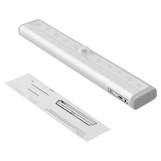 10-LED Motion Sensor Closet Light Wireless Night Light Cabinet Wardrobe Kitchen