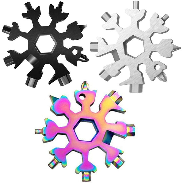 1/3pcs 18-in-1 Snowflake Multi-Tool Carbon Steel Multitool Screwdriver Opener