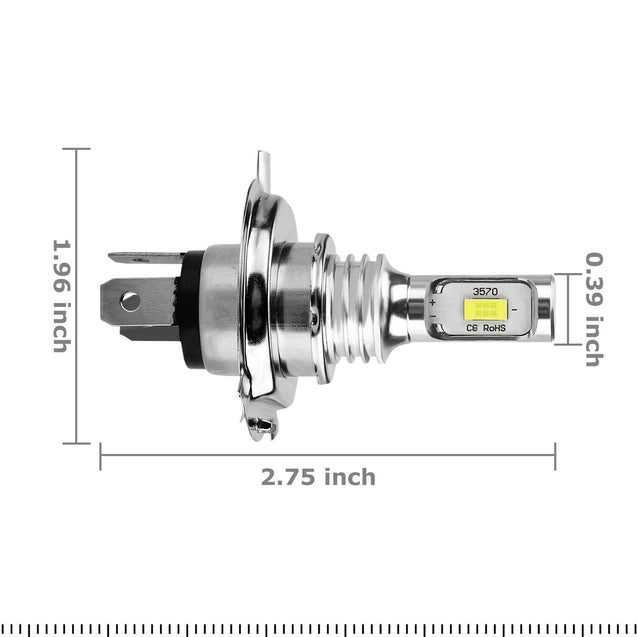 2x H4 9003 HB2 6000K Super White CSP LED Headlight Bulb Kit High  Beam Canbus