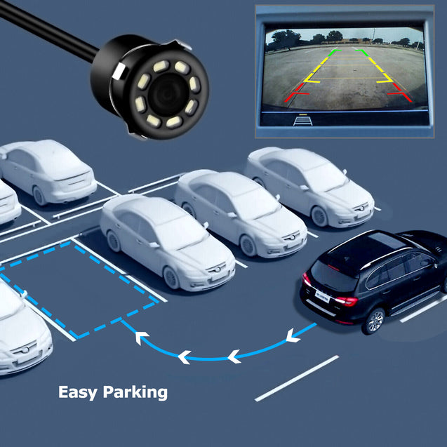 Car Rear View Backup Reverse Camera 170° CMOS 8 LED HD Night Vision Waterproof