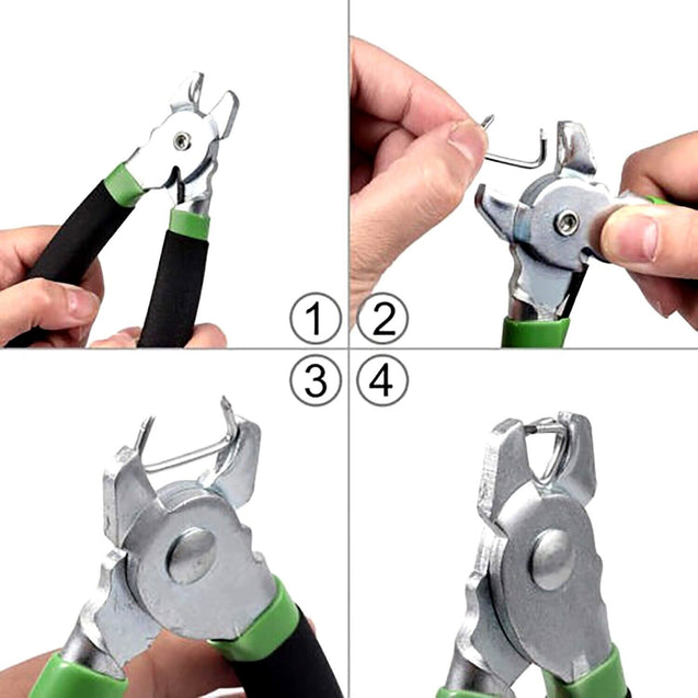 Straight Hog Ring Pliers 240PCS 3/4 1/2 3/8 inch Rings Kit Upholstery Seat Cover