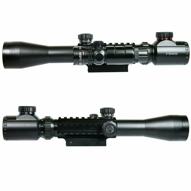 3-9X40 Rifle Scope illuminated Mil Dot Reticle With Green Laser Sight