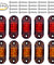 5pc Amber 5pc Red LED Car Truck Trailer RV Oval 2.5" Side Clearance Marker Light