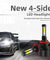 4-Side H11 LED Headlight Bulbs H8 H9 Kits 2800W 280000LM Power 6000K White BLACK
