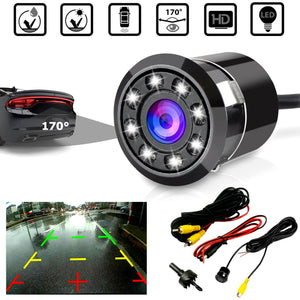 Car Rear View Backup Reverse Camera 170° CMOS 8 LED HD Night Vision Waterproof