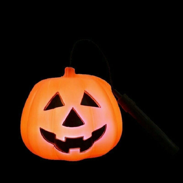 Pumpkin Lantern with Light Handheld Handle Durable Halloween Trick or Treating 