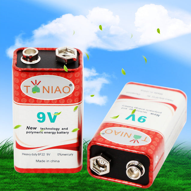 40 PCS 9V 6F22 9 Volts Battery Heavy Duty Zinc Carbon 0% Mercury Free Shipping