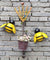 Decorative Metal Bumble Bee Garden Accents - Lawn Ornaments - Set of 4