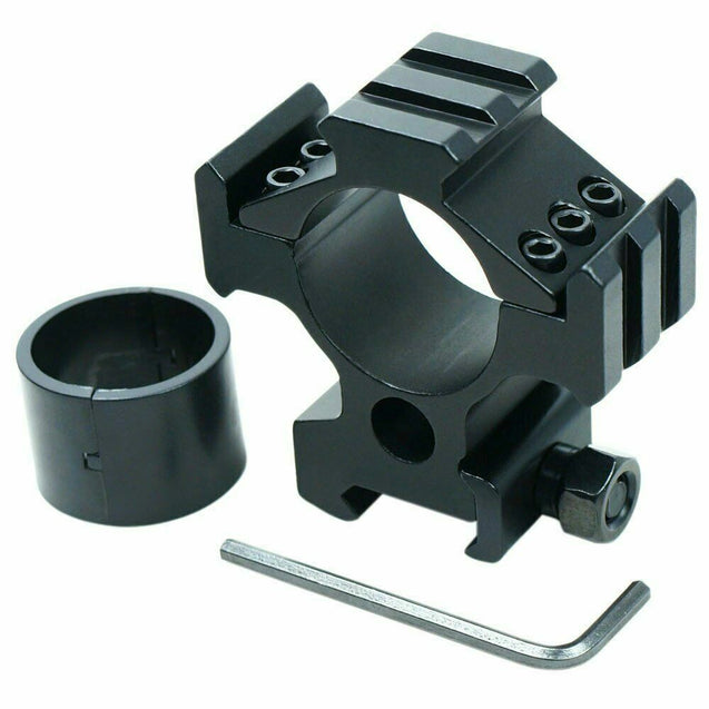 Laser Light Scope Ring Mount with Tri Picatinny rail + 30mm to 1" Reducer Insert