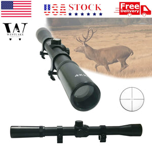 4X20 Scope w/ Ring Mounts Rapid Range Hunting Tactical Rifle Crossbow Air Gun