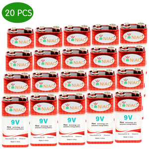 20 PCS 9V 6F22 9 Volts Heavy Duty Zinc Carbon 0% Mercury Battery Free Shipping