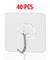 20-40PCS Adhesive Sticky Hooks Heavy Duty Wall Seamless Hook Hangers Transparent