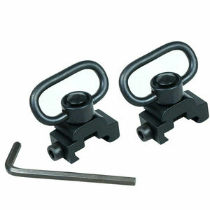 2 PC Quick Release Detach QD Sling Swivel Attachment with Picatinny Rail Mount