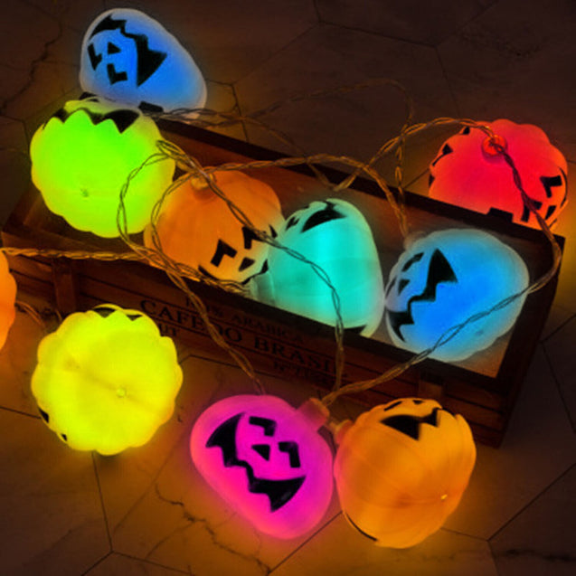 16 LED Halloween Pumpkin String Light Home Decoration Party Indoor outdoor 9 ft