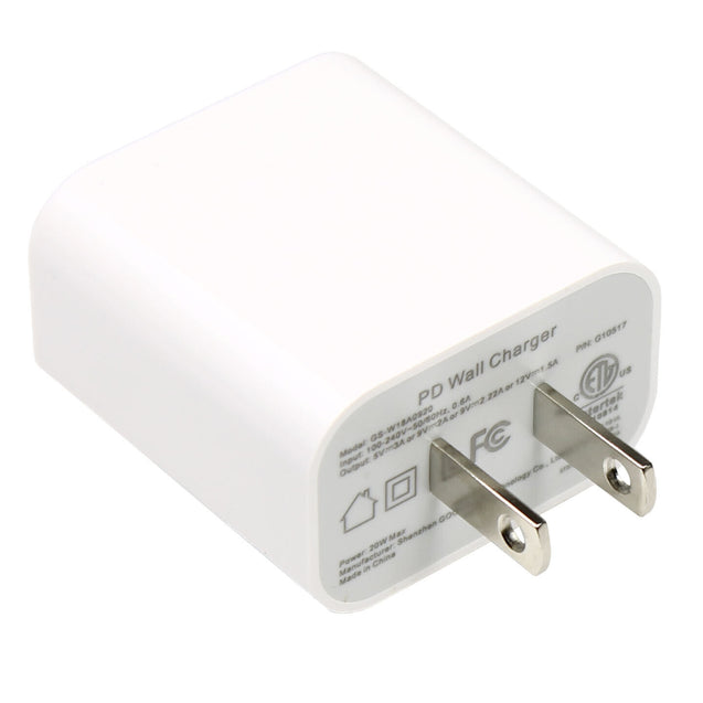 Type C 20W Fast Wall Charger with Heavy Duty Braided Cable for iPhone 15 Samsung