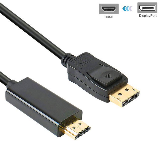Display Port DP to HDMI PC Laptop HDTV Audio Video Adapter Cable 1080p 6 Feet