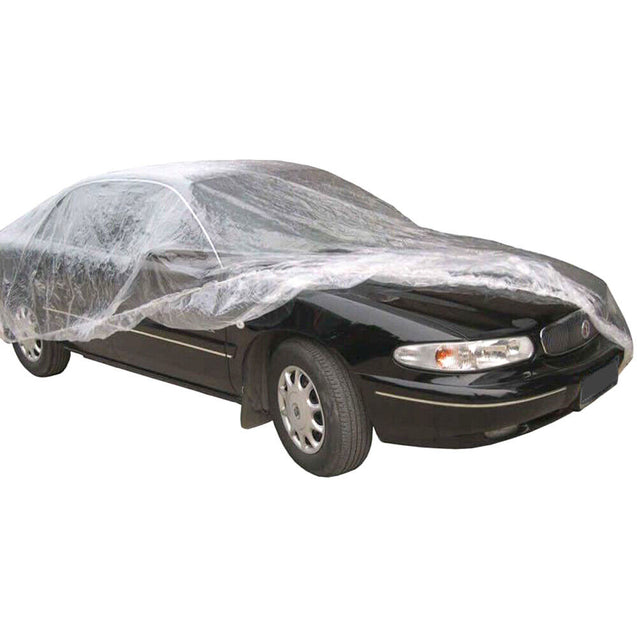 Clear Plastic Disposable Car Cover Temporary Universal Garage Rain Dust 1 Pack 