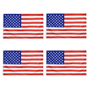 4PCS 3' x 5' FT USA US U.S. American Flag Polyester Stars Brass Grommets Holiday