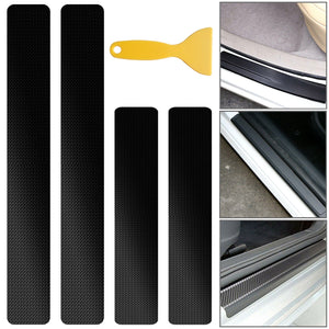 4x Carbon Fiber Car Door Plate Sill Scuff Cover Anti Scratch Sticker Accessories