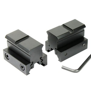 2 PCS Flat Top 1" Rail Riser Block Mount for Pictinney & 11mm Dovetail Rail