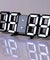 Digital 3D LED Big Wall Desk Alarm Clock Snooze 12/24 Hours Auto Brightness USB
