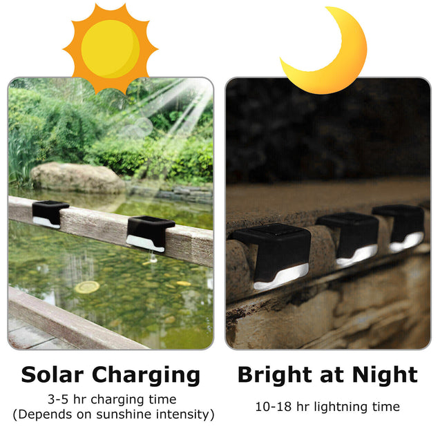 4 Solar LED Bright Deck Lights Outdoor Garden Patio Railing Decks Path Lighting