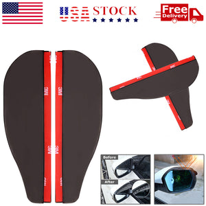 Black Rear View Side Mirror Rain Board Eyebrow Guard Sun Visor Car Accessories S