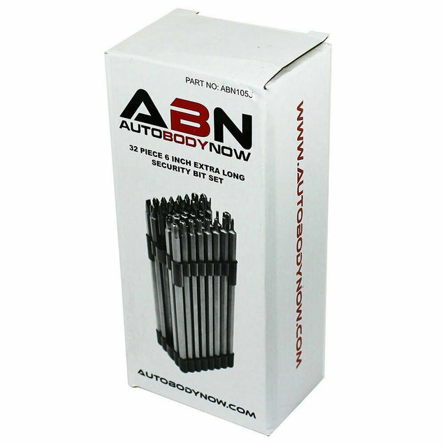 32PC Extra Long 6" Security Bit Tamperproof Set Hex Torx Star Pozi Tri-Wing