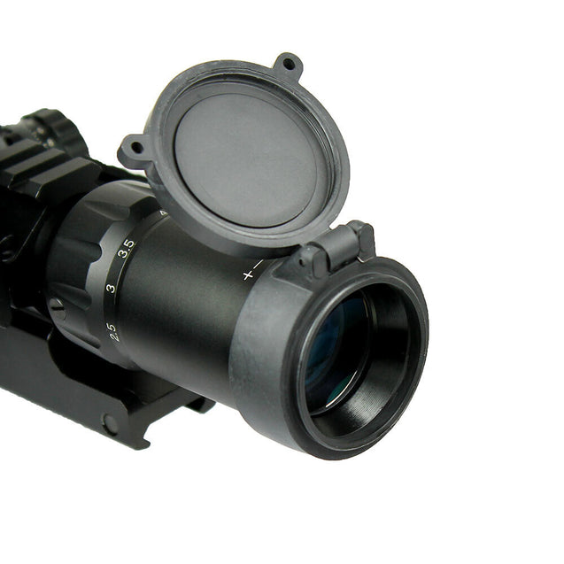 1.5-4x30 Tactical Rifle Scope Green Blue Red Chevro Reticle w/ Cantilever Mount