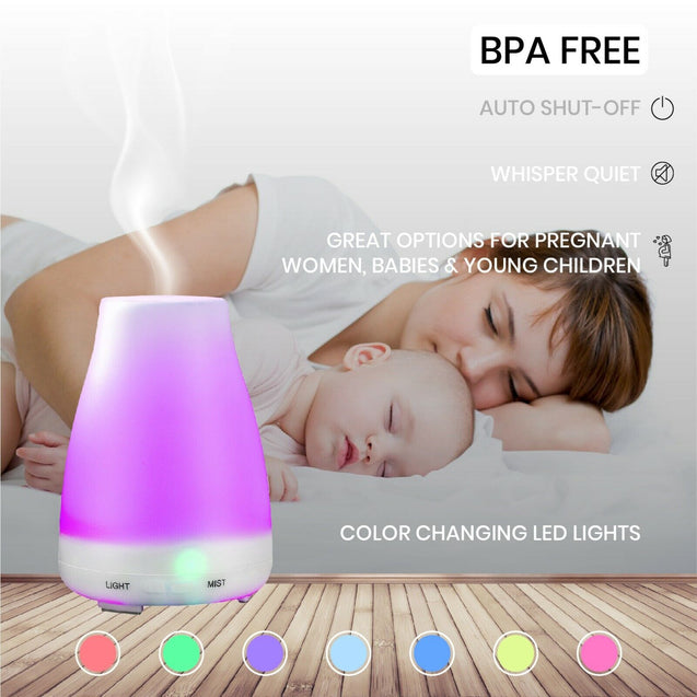 Essential Oil Aroma Diffuse Aromatherapy LED Ultrasonic Humidifier Air Purifier